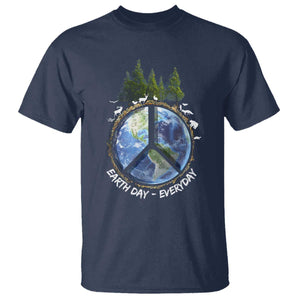Earth Day T Shirt Everyday Peace Sign Positive Vibes TS10 Navy Print Your Wear
