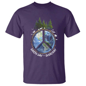 Earth Day T Shirt Everyday Peace Sign Positive Vibes TS10 Purple Print Your Wear