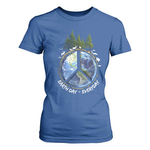 Earth Day T Shirt For Women Everyday Peace Sign Positive Vibes TS10 Royal Blue Print Your Wear