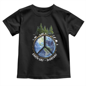 Earth Day Toddler T Shirt Everyday Peace Sign Positive Vibes TS10 Black Print Your Wear
