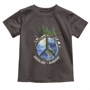 Earth Day Toddler T Shirt Everyday Peace Sign Positive Vibes TS10 Dark Chocolate Print Your Wear