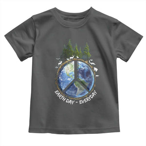 Earth Day Toddler T Shirt Everyday Peace Sign Positive Vibes TS10 Dark Heather Print Your Wear