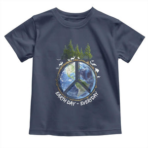 Earth Day Toddler T Shirt Everyday Peace Sign Positive Vibes TS10 Navy Print Your Wear