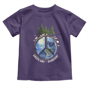 Earth Day Toddler T Shirt Everyday Peace Sign Positive Vibes TS10 Purple Print Your Wear