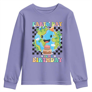 Earth Day Birthday Youth Sweatshirt Its My Birthday April 22 TS10 Violet Print Your Wear