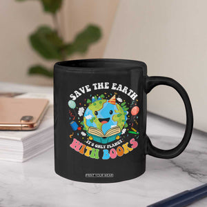 Earth Day Coffee Mug Save Earth Its Only Planet With Books Reader TS10 Print Your Wear