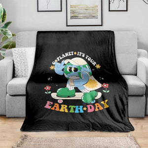 Earth Day Throw Blanket Cute Go Planet Its Your Earthday Groovy TS10 Print Your Wear