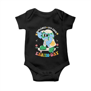 Earth Day Baby Onesie Cute Go Planet Its Your Earthday Groovy TS10 Black Print Your Wear