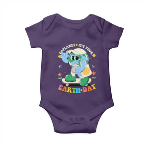 Earth Day Baby Onesie Cute Go Planet Its Your Earthday Groovy TS10 Purple Print Your Wear