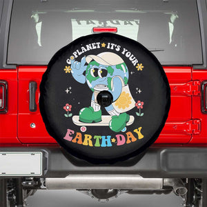 Earth Day Spare Tire Cover Cute Go Planet Its Your Earthday Groovy TS10 Black Print Your Wear