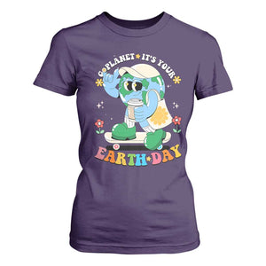 Earth Day T Shirt For Women Cute Go Planet Its Your Earthday Groovy TS10 Purple Print Your Wear