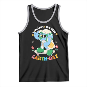 Earth Day Tank Top Cute Go Planet Its Your Earthday Groovy TS10 Black Athletic Heather Print Your Wear