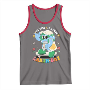 Earth Day Tank Top Cute Go Planet Its Your Earthday Groovy TS10 Deep Heather Red Print Your Wear
