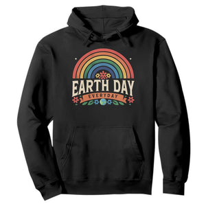 Earth Day Hoodie Everyday Retro Rainbow TS10 Black Print Your Wear