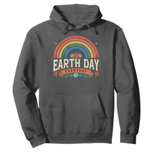 Earth Day Hoodie Everyday Retro Rainbow TS10 Dark Heather Print Your Wear