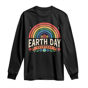 Earth Day Long Sleeve Shirt Everyday Retro Rainbow TS10 Black Print Your Wear