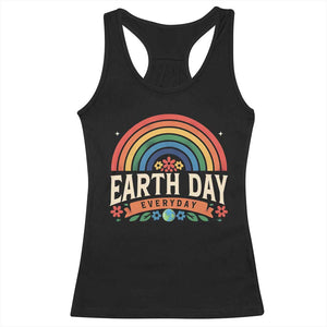 Earth Day Racerback Tank Top Everyday Retro Rainbow TS10 Black Print Your Wear