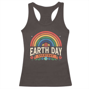 Earth Day Racerback Tank Top Everyday Retro Rainbow TS10 Dark Chocolate Print Your Wear