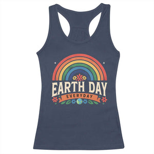 Earth Day Racerback Tank Top Everyday Retro Rainbow TS10 Navy Print Your Wear