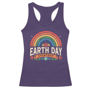 Earth Day Racerback Tank Top Everyday Retro Rainbow TS10 Purple Print Your Wear