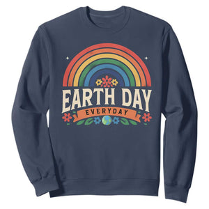 Earth Day Sweatshirt Everyday Retro Rainbow TS10 Navy Print Your Wear