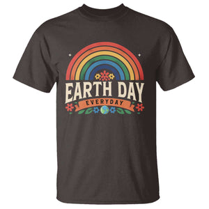 Earth Day T Shirt Everyday Retro Rainbow TS10 Dark Chocolate Print Your Wear