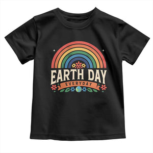 Earth Day Toddler T Shirt Everyday Retro Rainbow TS10 Black Print Your Wear