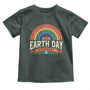 Earth Day Toddler T Shirt Everyday Retro Rainbow TS10 Dark Forest Green Print Your Wear