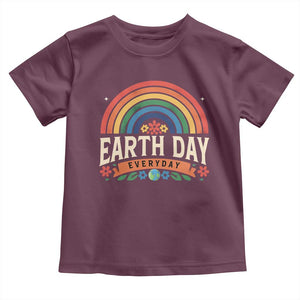 Earth Day Toddler T Shirt Everyday Retro Rainbow TS10 Maroon Print Your Wear