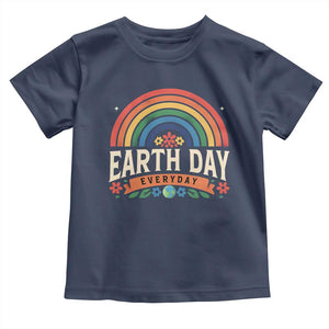 Earth Day Toddler T Shirt Everyday Retro Rainbow TS10 Navy Print Your Wear
