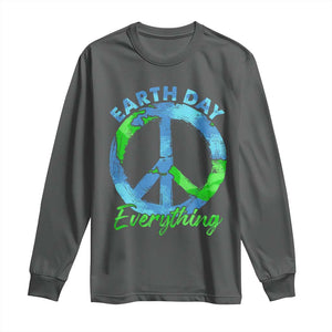 Piece Everyday Earth Day Long Sleeve Shirt Peace Sign Positive Vibes TS10 Dark Heather Print Your Wear