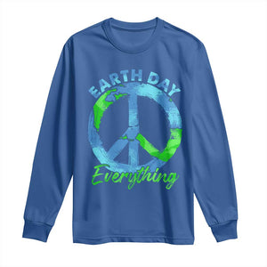 Piece Everyday Earth Day Long Sleeve Shirt Peace Sign Positive Vibes TS10 Royal Blue Print Your Wear