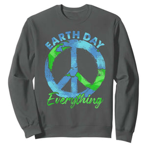 Piece Everyday Earth Day Sweatshirt Peace Sign Positive Vibes TS10 Dark Heather Print Your Wear