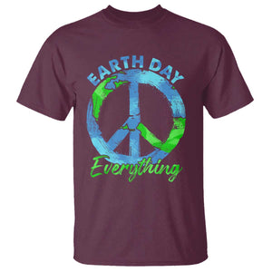 Piece Everyday Earth Day T Shirt Peace Sign Positive Vibes TS10 Maroon Print Your Wear