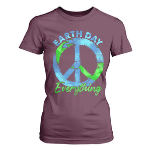 Piece Everyday Earth Day T Shirt For Women Peace Sign Positive Vibes TS10 Maroon Print Your Wear