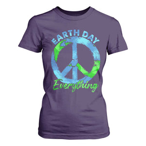 Piece Everyday Earth Day T Shirt For Women Peace Sign Positive Vibes TS10 Purple Print Your Wear