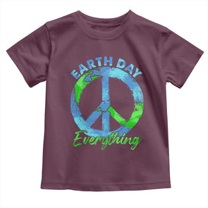Piece Everyday Earth Day Toddler T Shirt Peace Sign Positive Vibes TS10 Maroon Print Your Wear