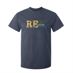Retro Earth Day T Shirt For Kid Recycle Reuse Renew Rethink Protect Earth TS10 Navy Print Your Wear