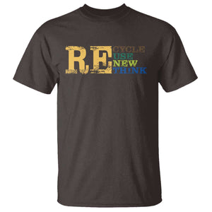 Retro Earth Day T Shirt Recycle Reuse Renew Rethink Protect Earth TS10 Dark Chocolate Print Your Wear