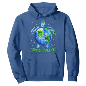 Earth Day 2025 Hoodie Save The Planet Sea Turtle Recycle Ocean Environment TS10 Royal Blue Print Your Wear