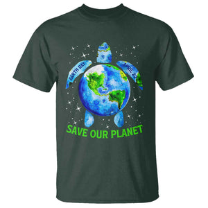 Earth Day 2025 T Shirt Save The Planet Sea Turtle Recycle Ocean Environment TS10 Dark Forest Green Print Your Wear