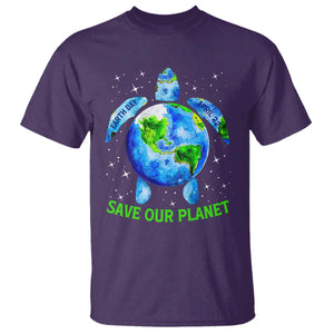 Earth Day 2025 T Shirt Save The Planet Sea Turtle Recycle Ocean Environment TS10 Purple Print Your Wear