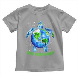 Earth Day 2025 Toddler T Shirt Save The Planet Sea Turtle Recycle Ocean Environment TS10 Sport Gray Print Your Wear