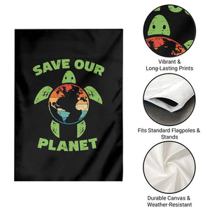 Retro Earth Day Garden Flag Save Our Planet Sea Turtle Recycle Ocean Environment TS10 Print Your Wear