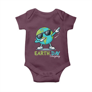 Dabbing Earth Day Baby Onesie Everyday Positive Vibes Nature Lover Gifts TS10 Maroon Print Your Wear