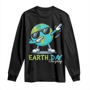 Dabbing Earth Day Long Sleeve Shirt Everyday Positive Vibes Nature Lover Gifts TS10 Black Print Your Wear