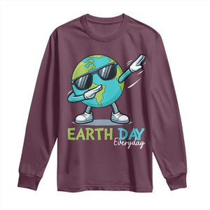 Dabbing Earth Day Long Sleeve Shirt Everyday Positive Vibes Nature Lover Gifts TS10 Maroon Print Your Wear