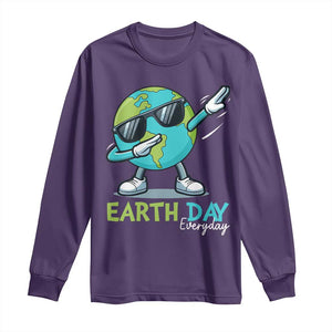 Dabbing Earth Day Long Sleeve Shirt Everyday Positive Vibes Nature Lover Gifts TS10 Purple Print Your Wear