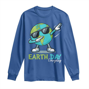 Dabbing Earth Day Long Sleeve Shirt Everyday Positive Vibes Nature Lover Gifts TS10 Royal Blue Print Your Wear