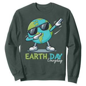 Dabbing Earth Day Sweatshirt Everyday Positive Vibes Nature Lover Gifts TS10 Dark Forest Green Print Your Wear